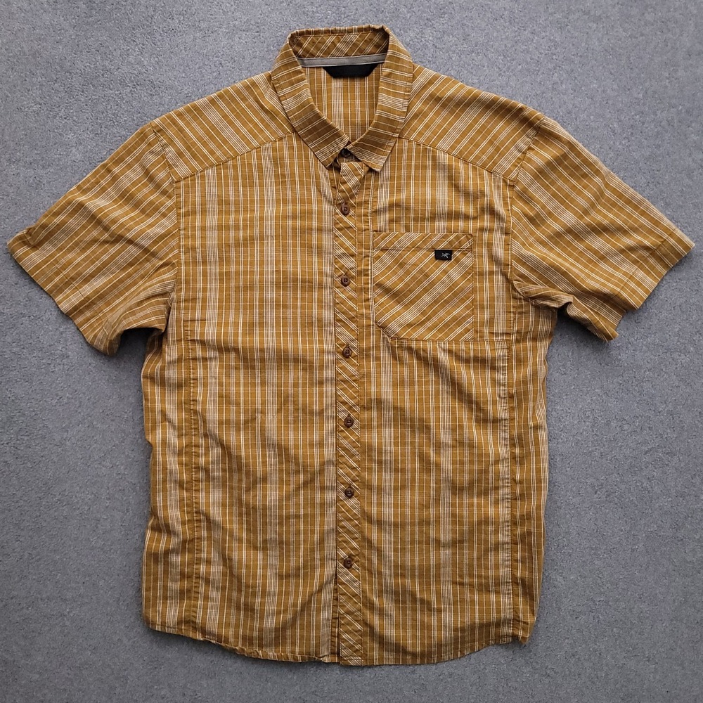 Arc'teryx Button Up Shirt Mens Medium Gorpcore Hiking Outdoor Plaid Short Sleeve